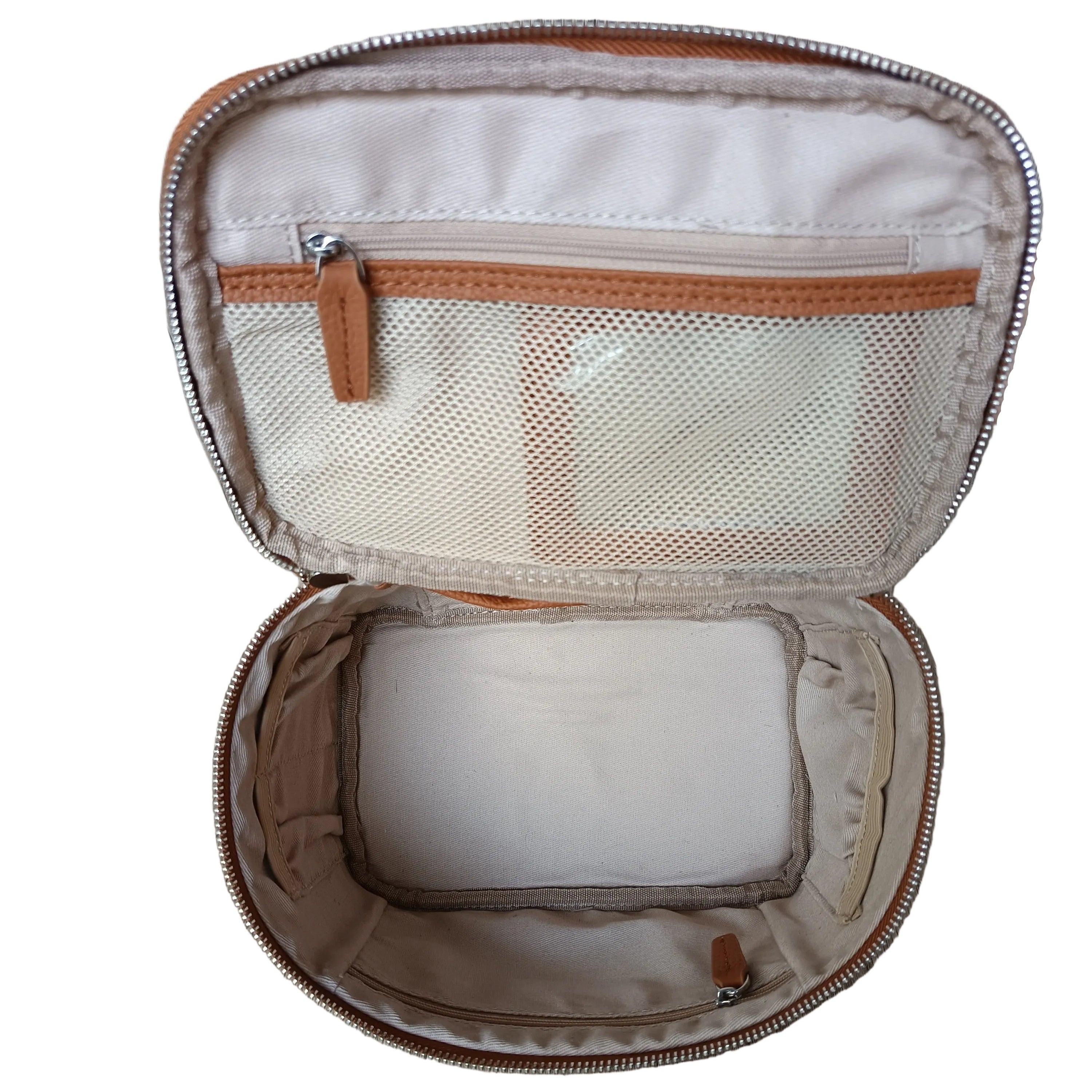 Genuine Leather Travel Make-Up Bag (Deep)