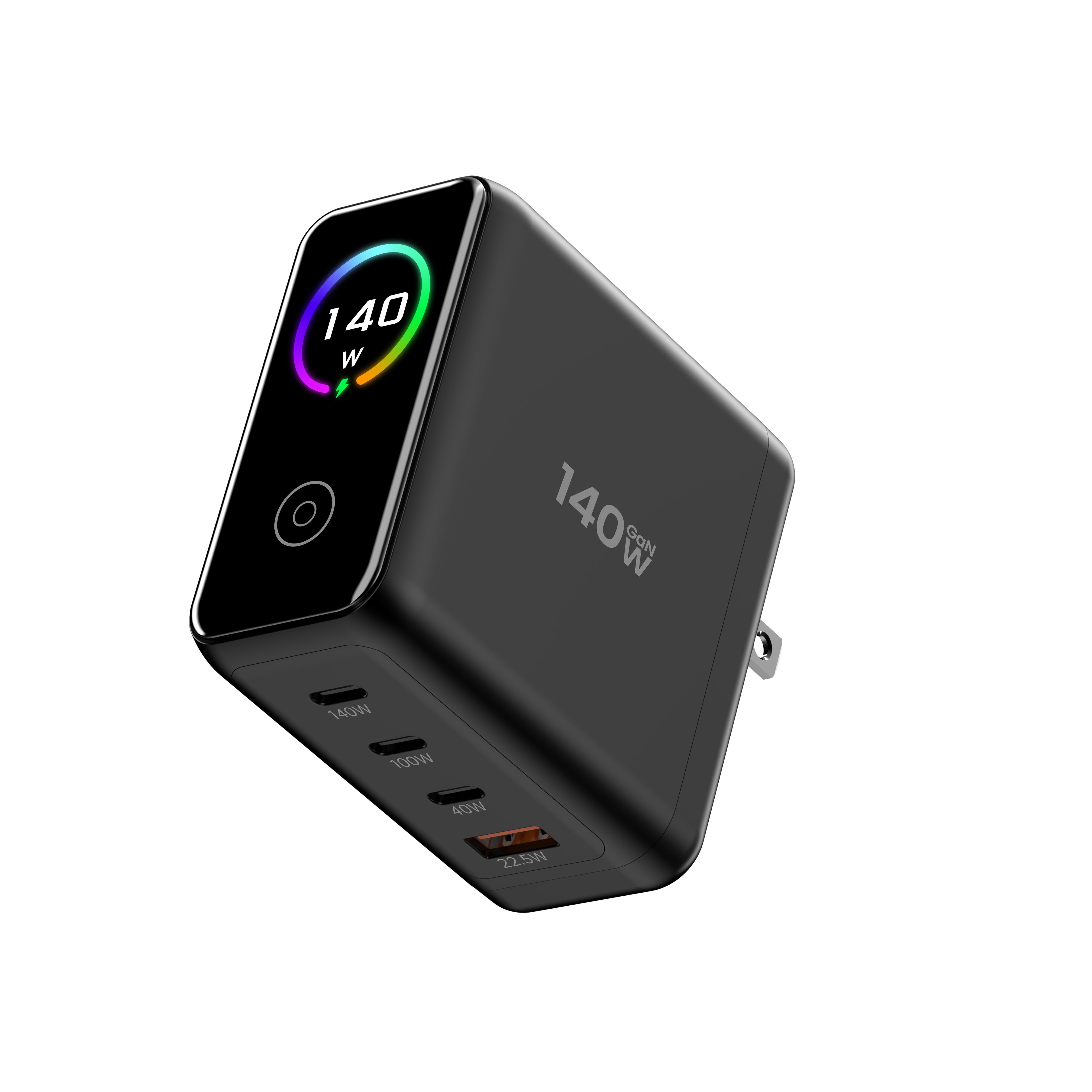 140w GaN Charger (4 Port) w/HD Display & Travel Adaptors