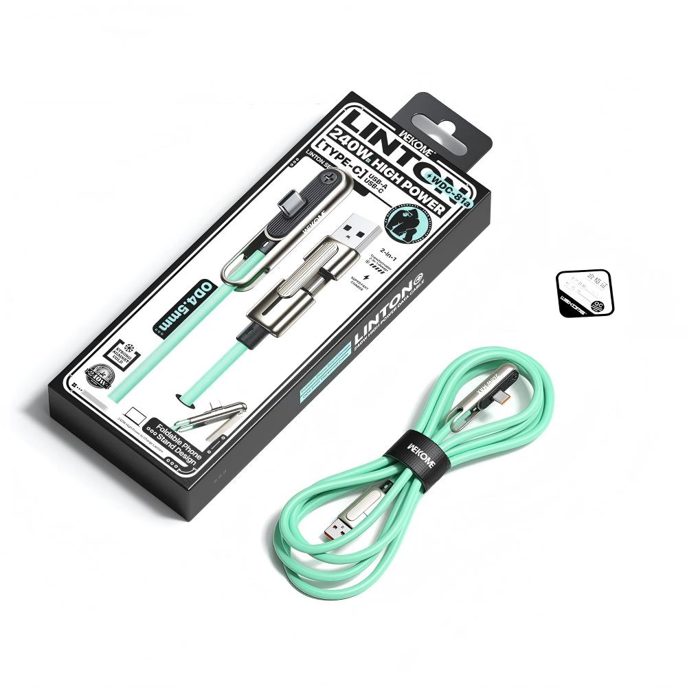 Flat USB-C Travel Cable with Stand