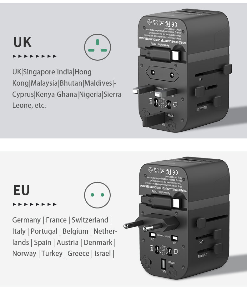 65W GaN Travel Adapter with Retractable USB-C Cable