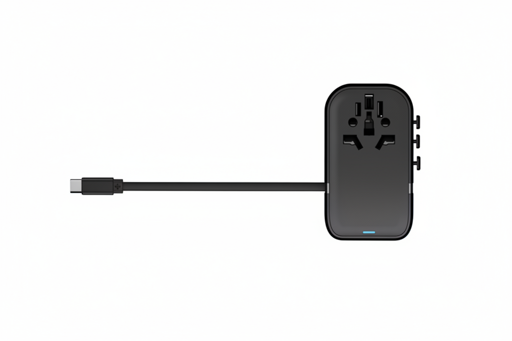 65W GaN Travel Adapter with Retractable USB-C Cable